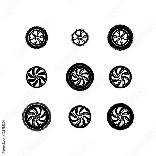 tires and wheels icon collections . car wheels vector isolated.
