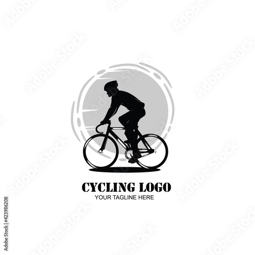 Silhouette of a cyclist logo