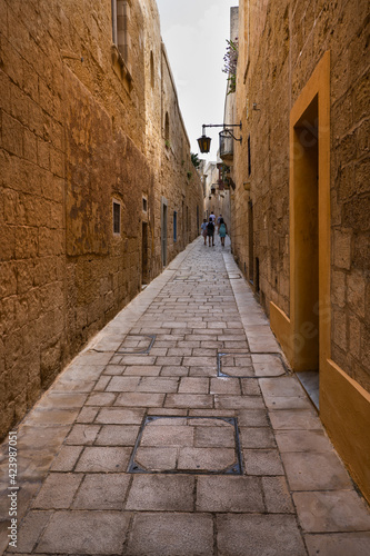 Narrow Street In Mdina City In Malta