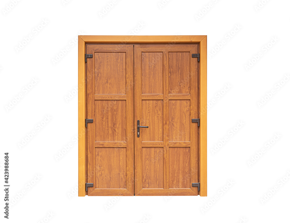Wooden doors isolated on white background. Wooden doors isolated on white background.