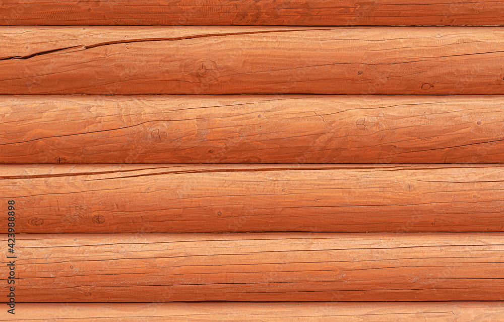 Texture of a wooden blockhouse made of logs. Texture of a wooden blockhouse made of logs.