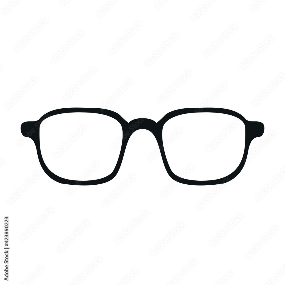 Fototapeta premium Eye glasses vector icon. Illustration flat style, silhouette isolated on white background.