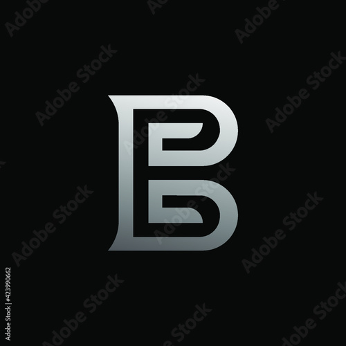 Free Download Letters EB or BE or PB logo monogram logo combination two letters E and B or P and B initials, minimal style BE or BP identity mark emblem black and white design - GFXLoad