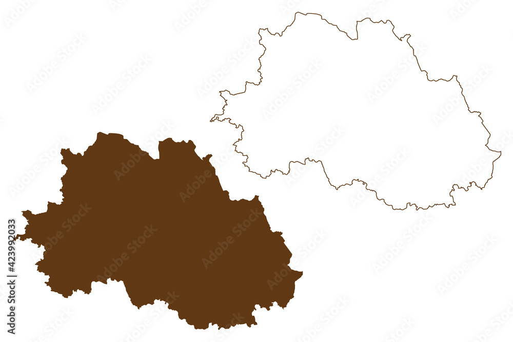 Freyung-Grafenau district (Federal Republic of Germany, rural district Lower Bavaria, Free State of Bavaria) map vector illustration, scribble sketch Freyung Grafenau map