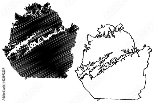 Union County, State of Tennessee (U.S. county, United States of America, USA, U.S., US) map vector illustration, scribble sketch Union map
