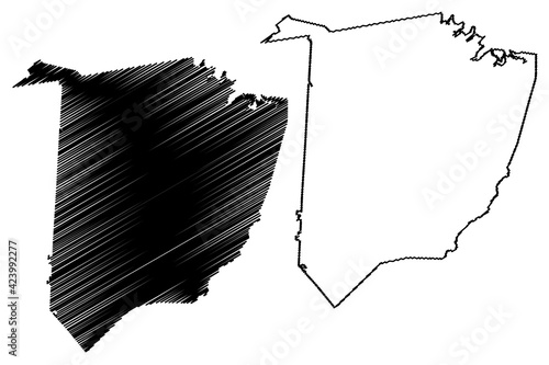 Washington County, State of Tennessee (U.S. county, United States of America, USA, U.S., US) map vector illustration, scribble sketch Washington map photo