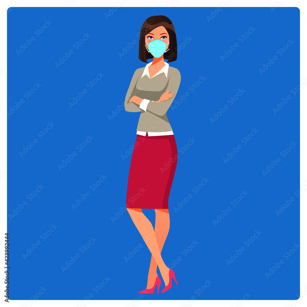 Vector illustration for Woman with Face Mask EPS10 Vector illustration for Woman with Face Mask EPS10