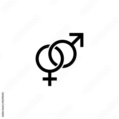 Gender Icon, Sex Vector Symbol, Female and Male Sign