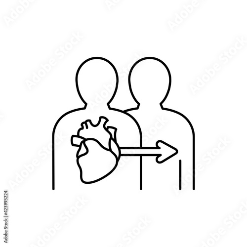 Heart transplant color line icon. Eating show. Autonomous sensory meridian response, sound waves as a symbol of enjoying sounds. Editable stroke.