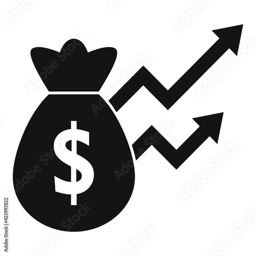 Broker money bag icon, simple style