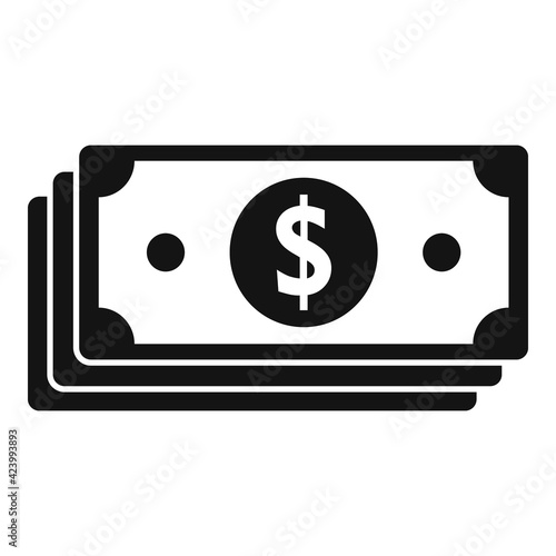 Money cash pack icon, simple style