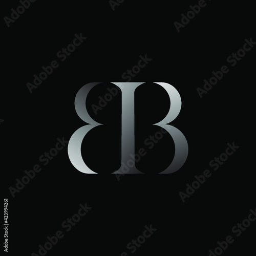 Letters BB or EB or BIB logo monogram, butterfly logo combination two letters B and B or B and E initials, minimal style BB or BE or BIB identity mark emblem black and white design