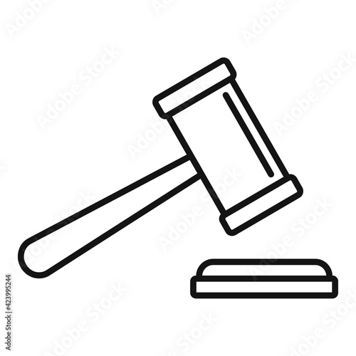 Judge gavel icon, outline style