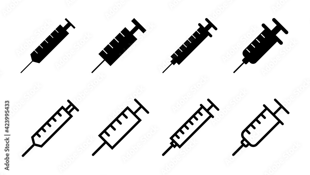 Syringe icon set. injection icon vector. Syringe icon set. injection icon vector.