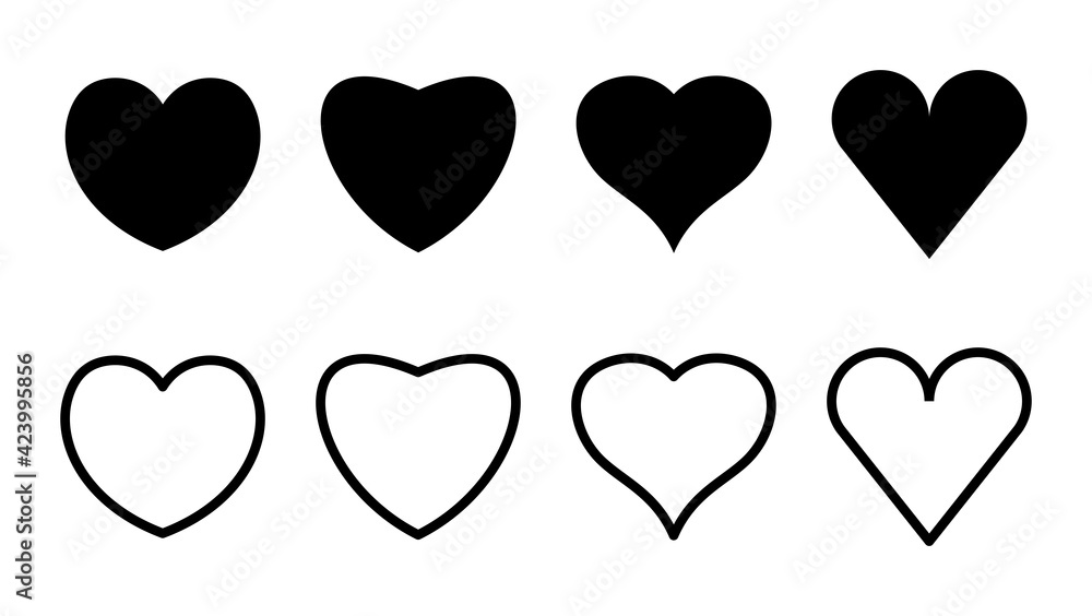 Love icon set. Heart icon vector. Like icon vector. Love icon set. Heart icon vector. Like icon vector.