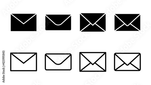 Mail icon set. email icon vector. E-mail icon. Envelope illustration