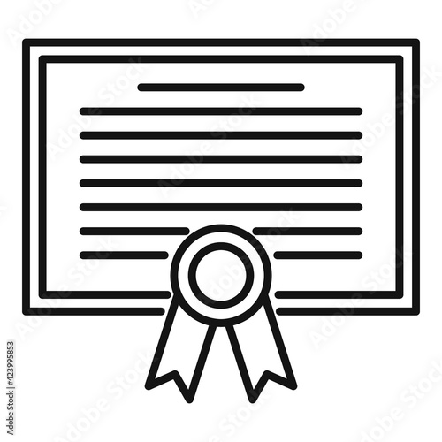 Broker diploma icon, outline style