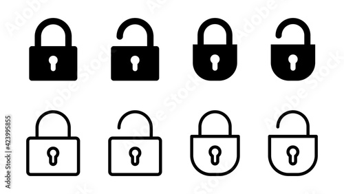 Lock icon set. Padlock icon vector. Encryption icon. Security symbol