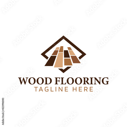 Wood flooring premium logo vector