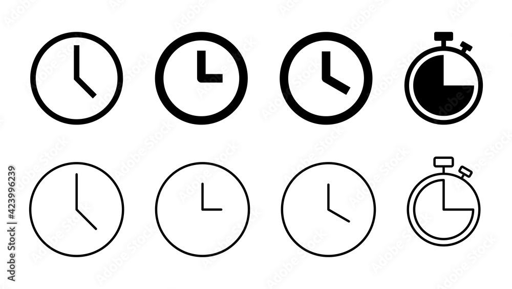 Clock icon set. Time icon vector. watch icon symbol Clock icon set. Time icon vector. watch icon symbol
