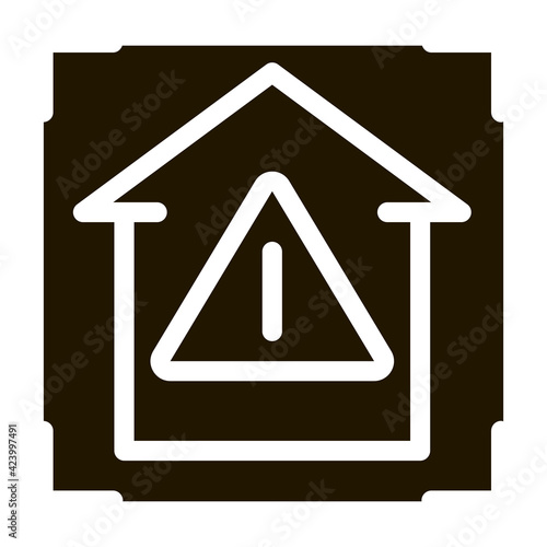 unsafe home detection glyph icon vector. unsafe home detection sign. isolated symbol illustration