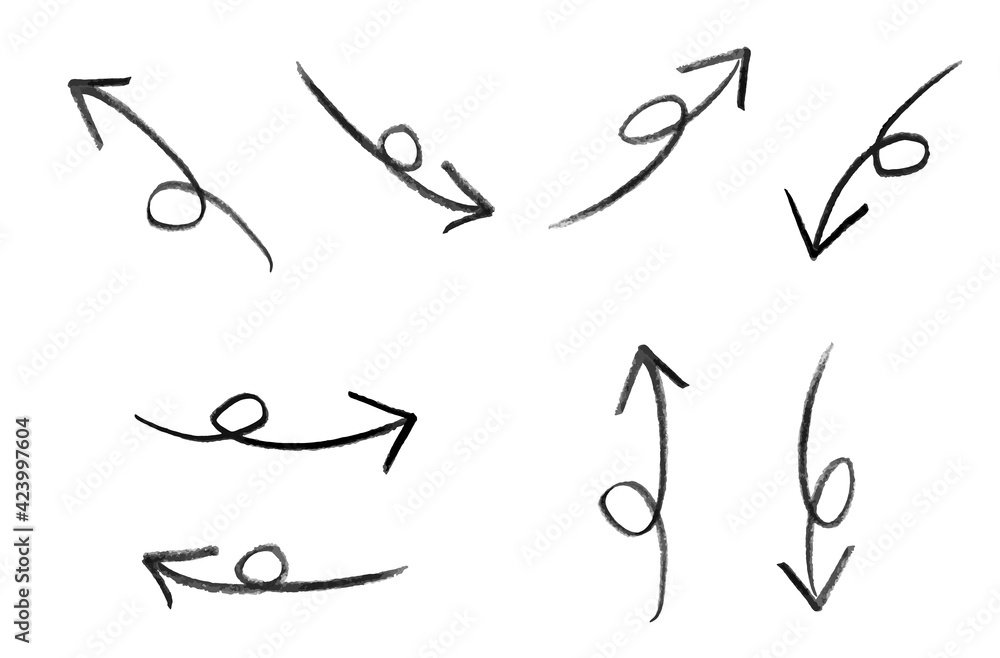 手描きの矢印 バリエーションセット 手描きの矢印 バリエーションセット