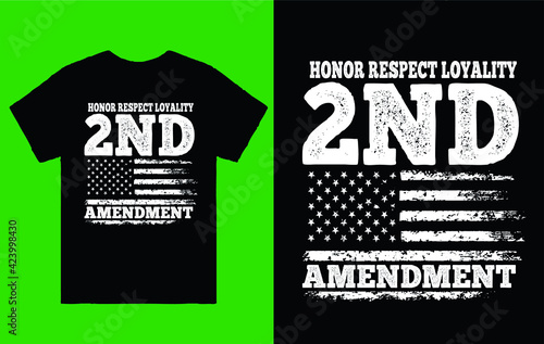 2nd amendment american flag - t shirt design vector