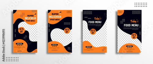 social media story banner template set, sales promotion, culinary promotion, ready to edit and use.