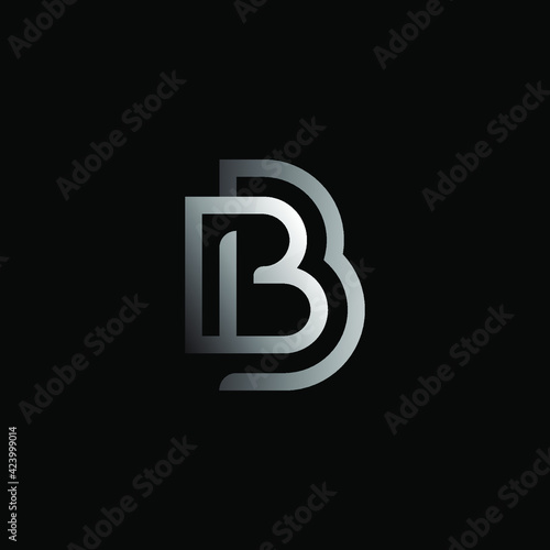 Letters BB or B logo monogram, buttterfly logo combination two letters B and B initials, minimal style BB or B identity mark emblem black and white design photo