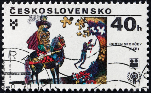 Postage stamp Czechoslovakia 1979 knight on horseback