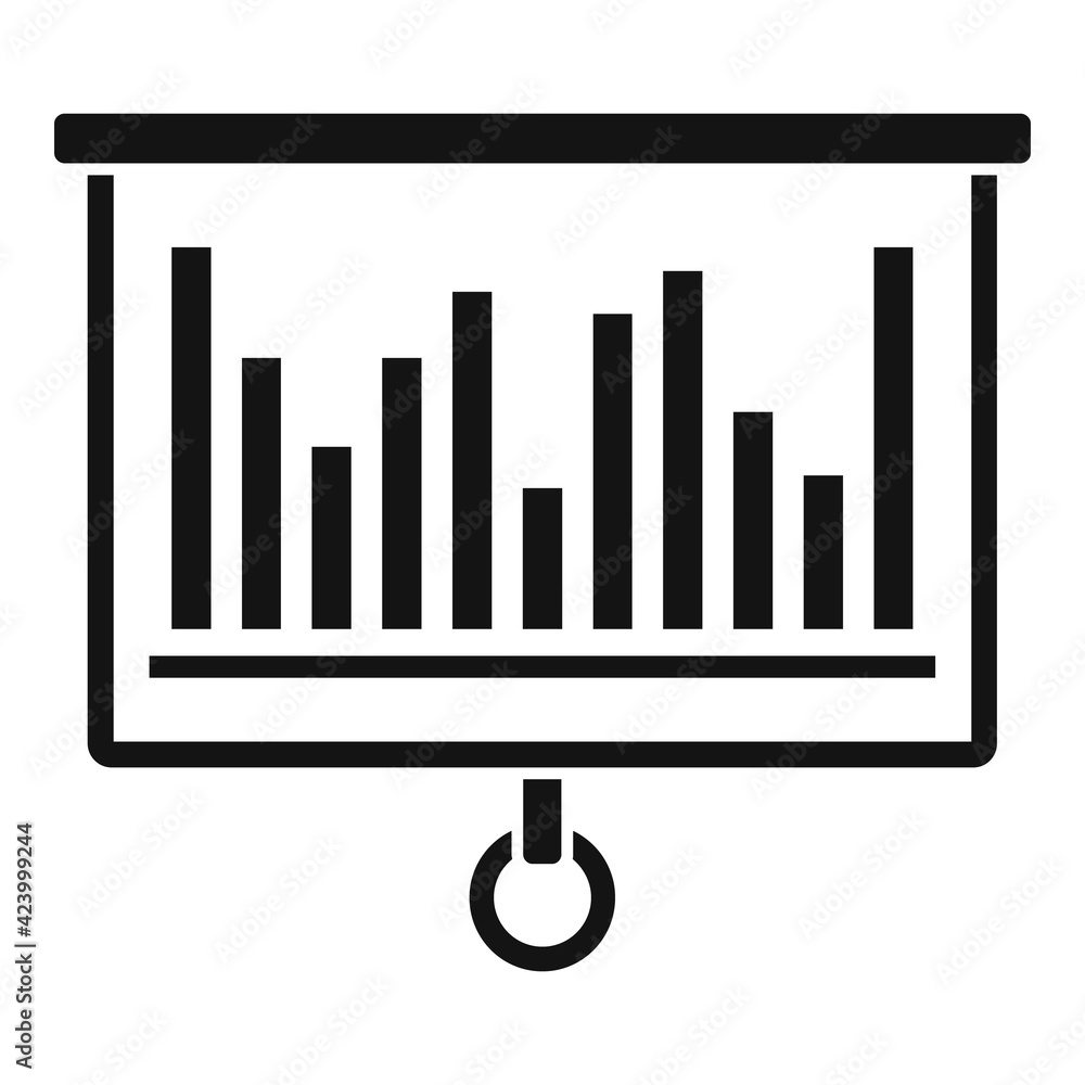 Graph chart banner icon, simple style Graph chart banner icon, simple style