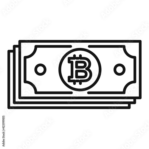 Bitcoin cash icon, outline style