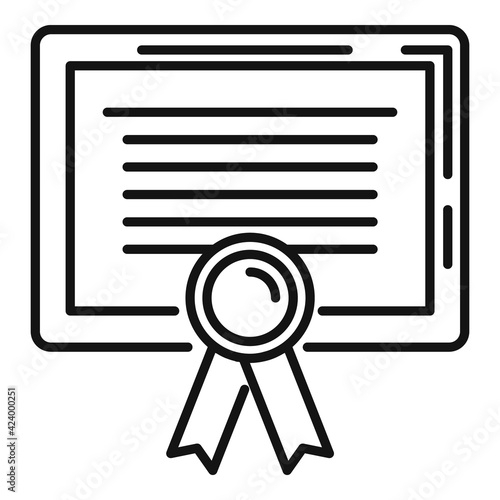 Trader diploma icon, outline style