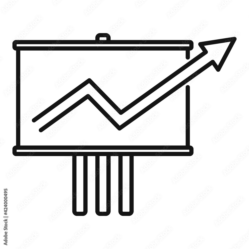 Trader desk banner icon, outline style Trader desk banner icon, outline style