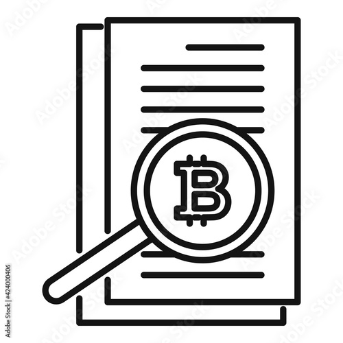 Bitcoin papers icon, outline style