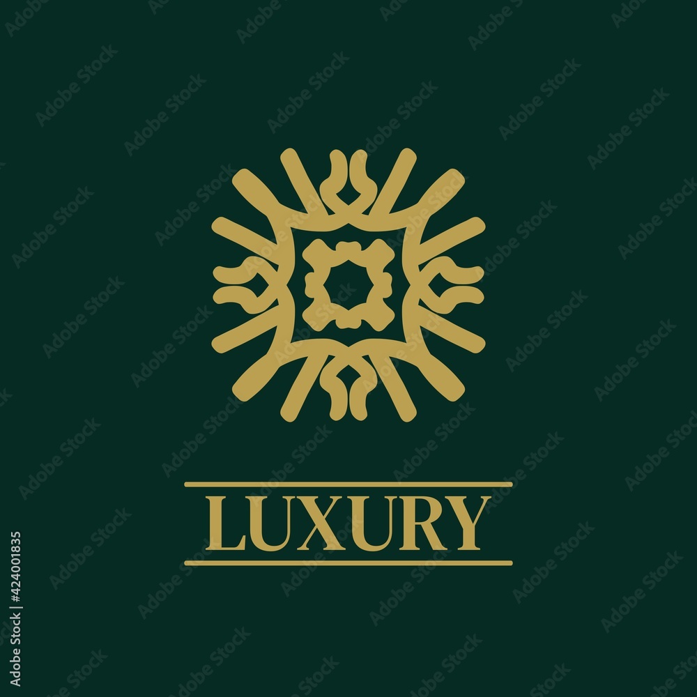 Fototapeta premium Mandala Geometric ornament logo Elegant premium icon vector design