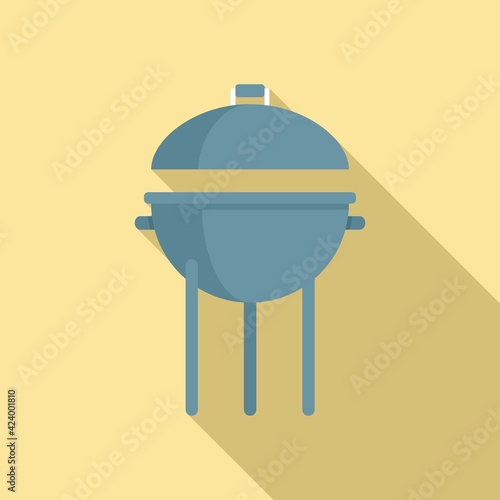Pork brazier icon, flat style