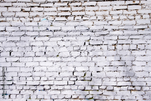 Old white brick wall background.