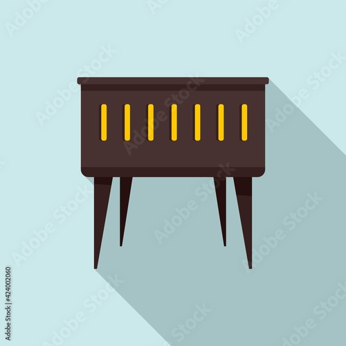 Smoke brazier icon, flat style