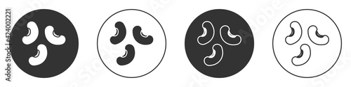 Black Beans icon isolated on white background. Circle button. Vector