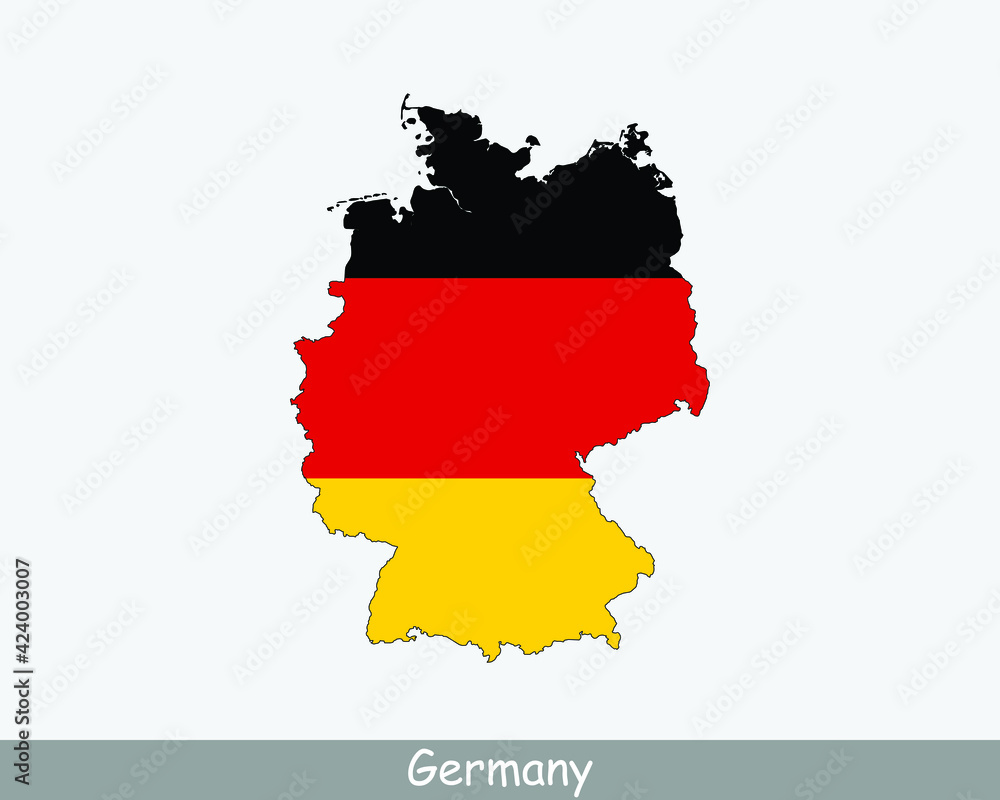 Germany Map Flag. Map of the Federal Republic of Germany with the German national flag isolated on white background. Vector Illustration. Germany Map Flag. Map of the Federal Republic of Germany with the German national flag isolated on white background. Vector Illustration.
