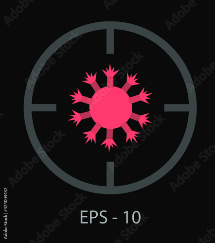  Coronavirus. Virus symbol image, colored COVID-19.
