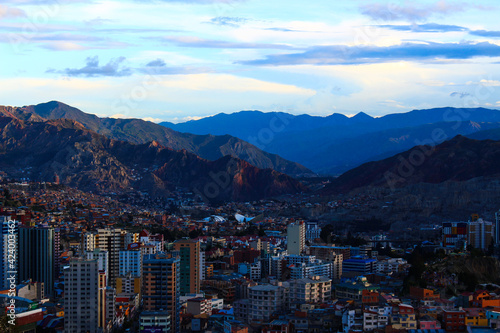 Vista de la ciudad de La Paz, bolivia
