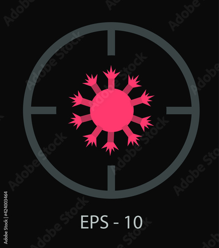  Coronavirus. Virus symbol image, colored COVID-19.
