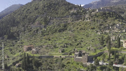 Aerial, The Ancient Mystras, Peloponnes, Greece photo