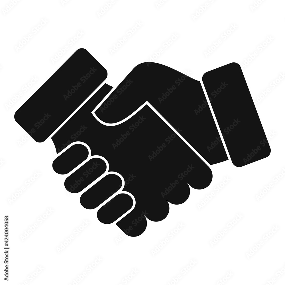 Credit handshake icon, simple style Credit handshake icon, simple style