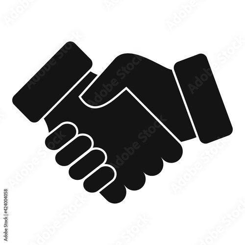 Credit handshake icon, simple style