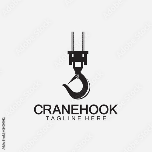 Crane hook logo icon vector illustration design  template