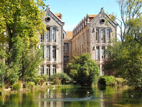 Pavilions in the City Park of Caldas da Rainha in Centro, Portugal