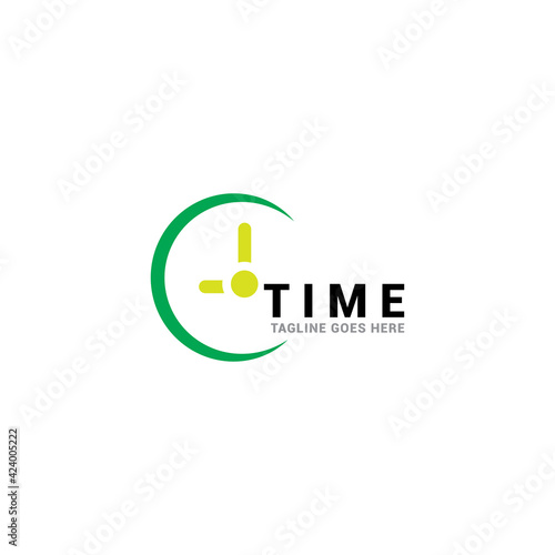 Clock logo. Stopwatch time logo illustration. Simple design on white background.